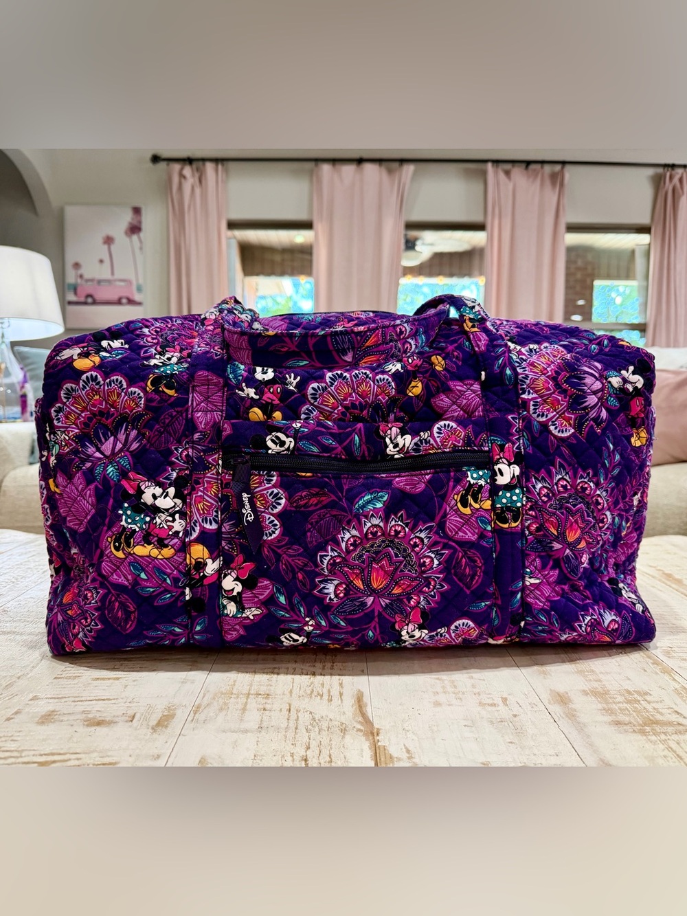 Disney Vera Bradley Mickey & Minnie’s Flirty Floral Large Travel Duffel Bag